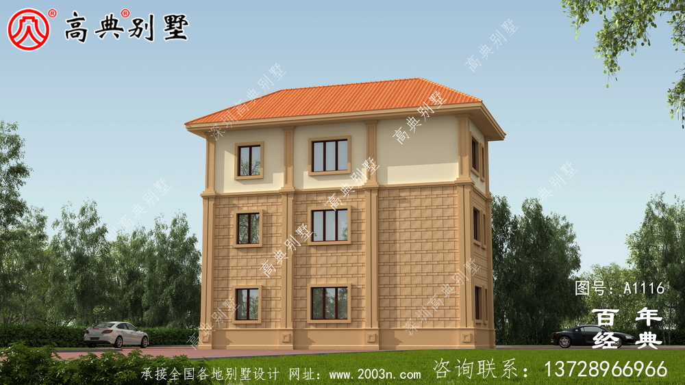 大客廳歐式三層別墅房屋設(shè)計圖,含外型造型設(shè)計圖