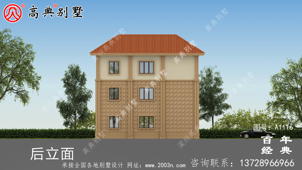 大客廳歐式三層別墅房屋設(shè)計圖,含外型造型設(shè)計圖