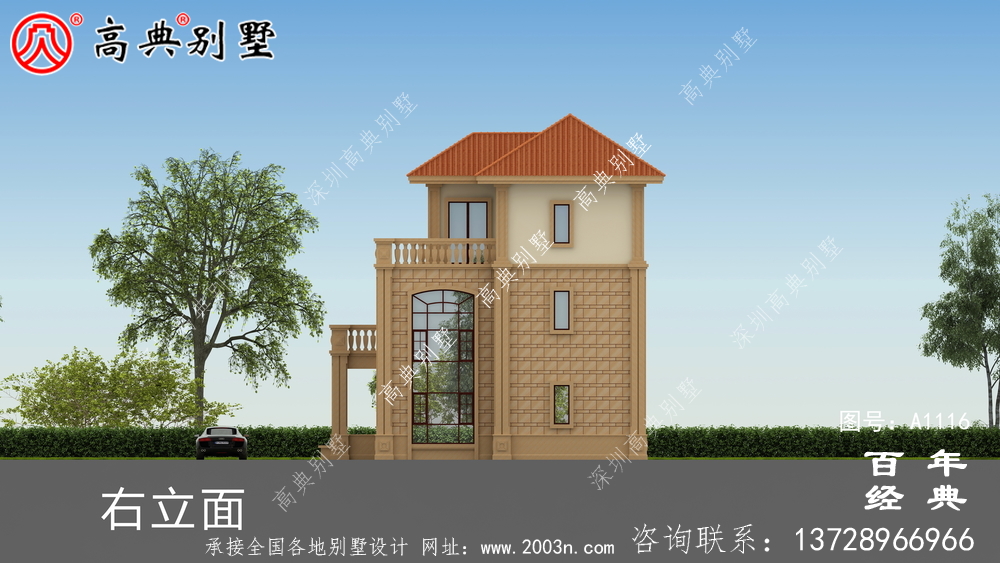 大客廳歐式三層別墅房屋設(shè)計圖,含外型造型設(shè)計圖