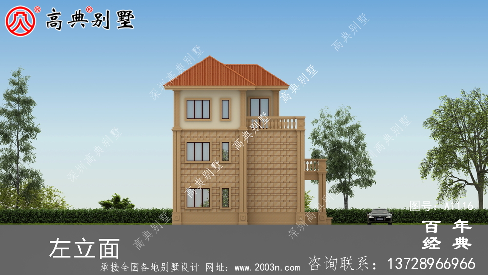 大客廳歐式三層別墅房屋設(shè)計圖,含外型造型設(shè)計圖