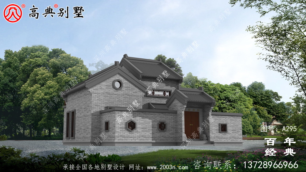 經(jīng)濟實用的中式單層別墅設(shè)計效果圖