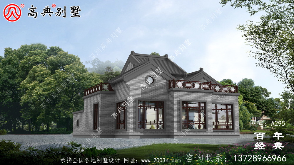 經(jīng)濟實用的中式單層別墅設(shè)計效果圖
