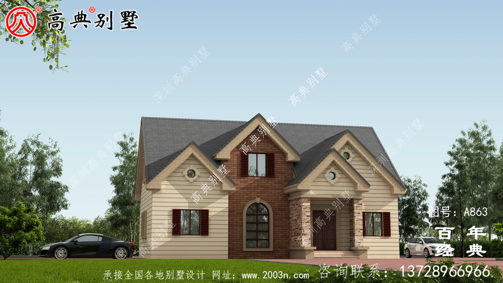 一樓鄉村別墅設計家庭圖紙,占地約146平方米,