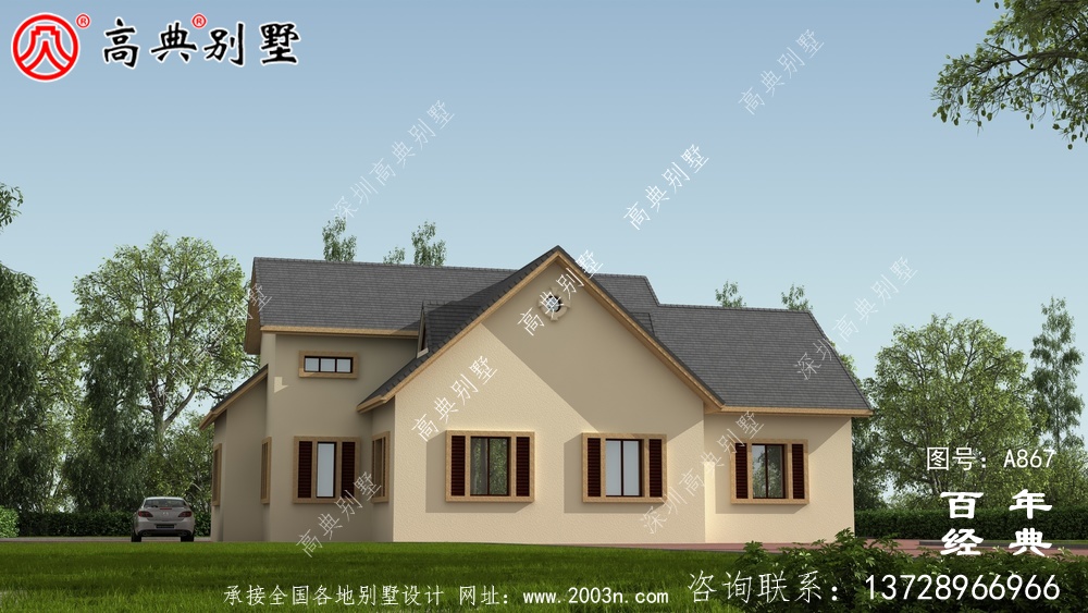 一層別墅的設計圖包括效果圖和農村自建閣樓的