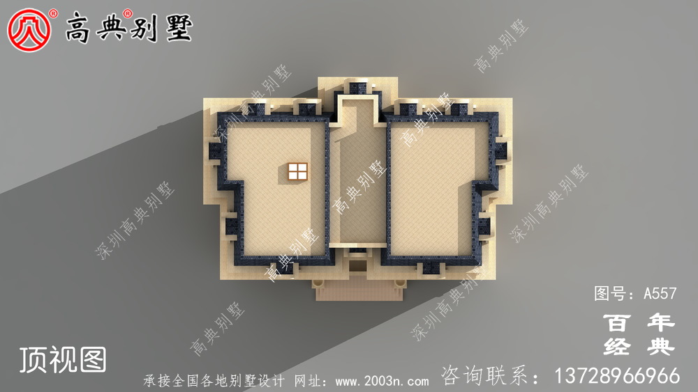 五層豪華的歐式自建筑造型,客廳空洞,三轉樓梯