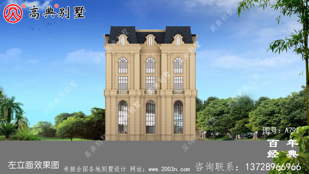 五層法式別墅設(shè)計(jì)圖紙,客廳中空復(fù)式,豪華大氣