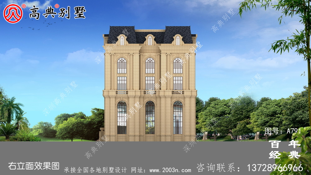 五層法式別墅設(shè)計(jì)圖紙,客廳中空復(fù)式,豪華大氣