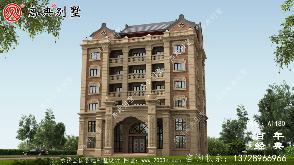 347平方米農(nóng)村法式別墅設(shè)計(jì),包括全套施工圖
