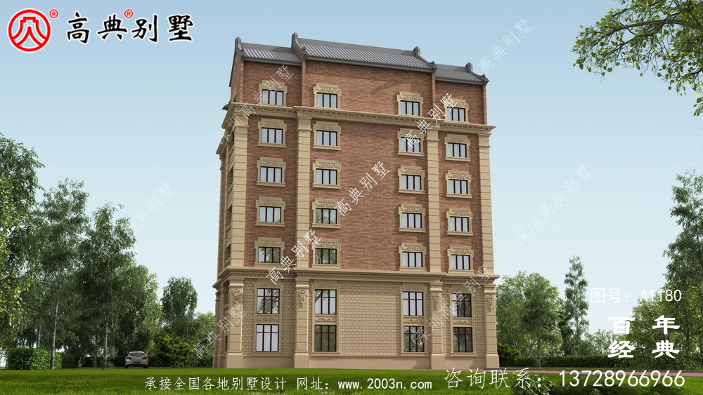 347平方米農(nóng)村法式別墅設(shè)計(jì),包括全套施工圖