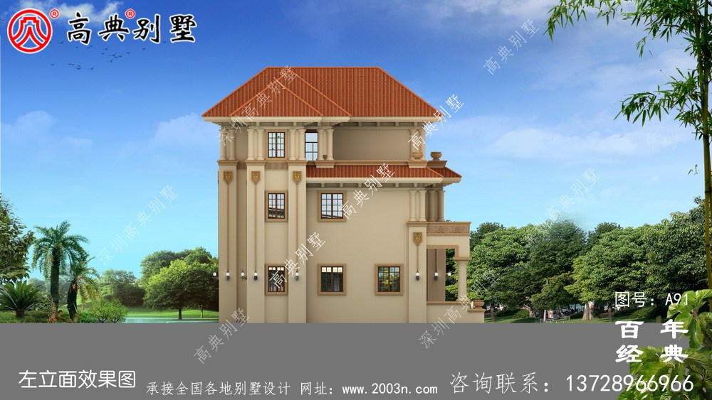 好看的三層帶陽臺鄉(xiāng)村小別墅設計圖紙 三層別墅設計