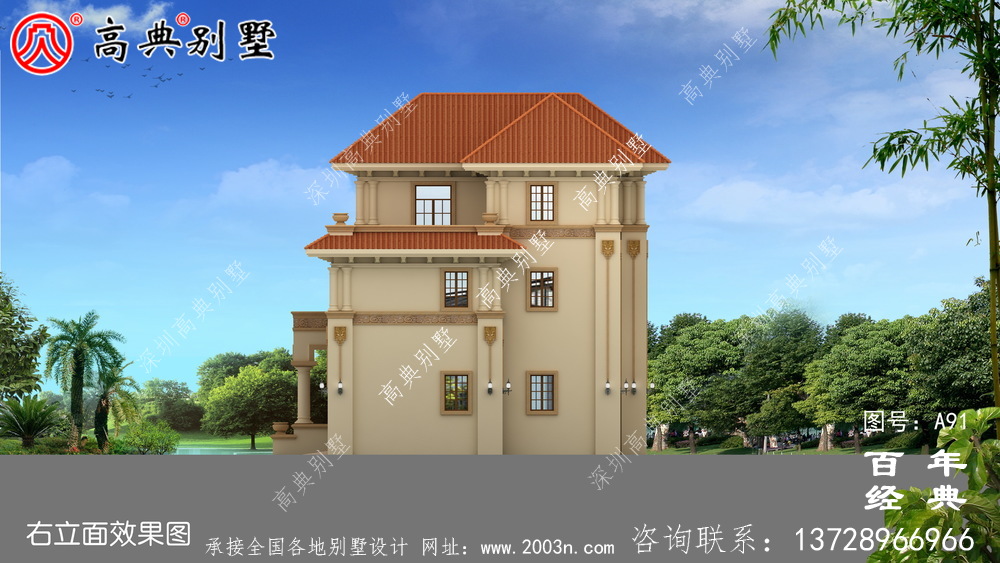 好看的三層帶陽臺鄉(xiāng)村小別墅設計圖紙 三層別墅設計