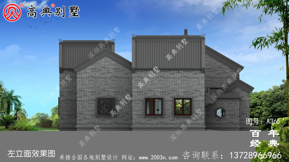 實用的單層帶車庫別墅設計圖紙及效果圖_別墅設計圖紙,農村房屋設計圖