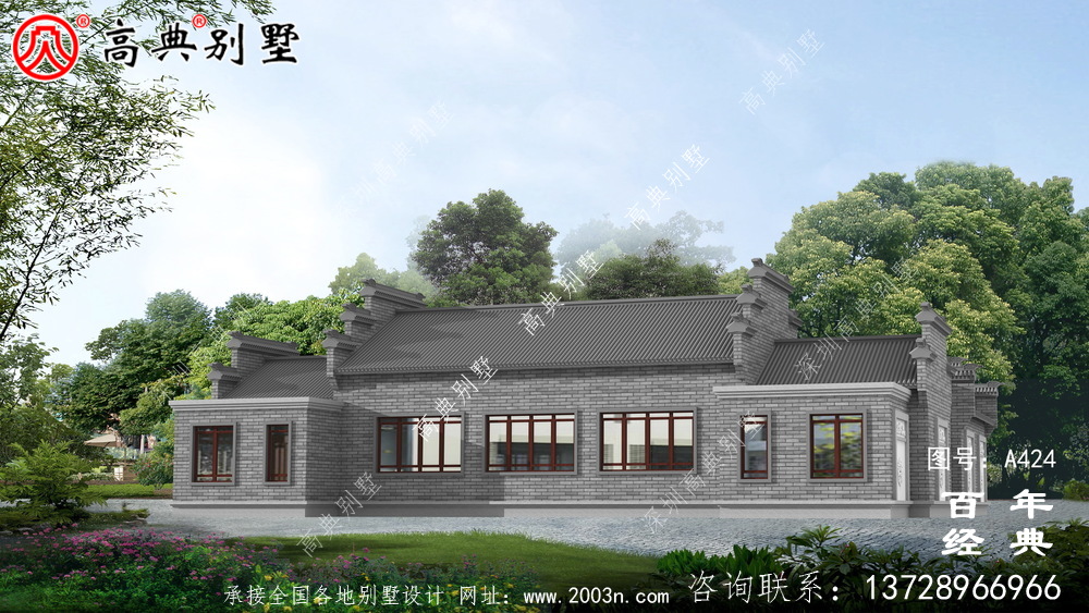 單層四合院徽派式別墅設(shè)計圖紙以及施工圖 房屋設(shè)計圖