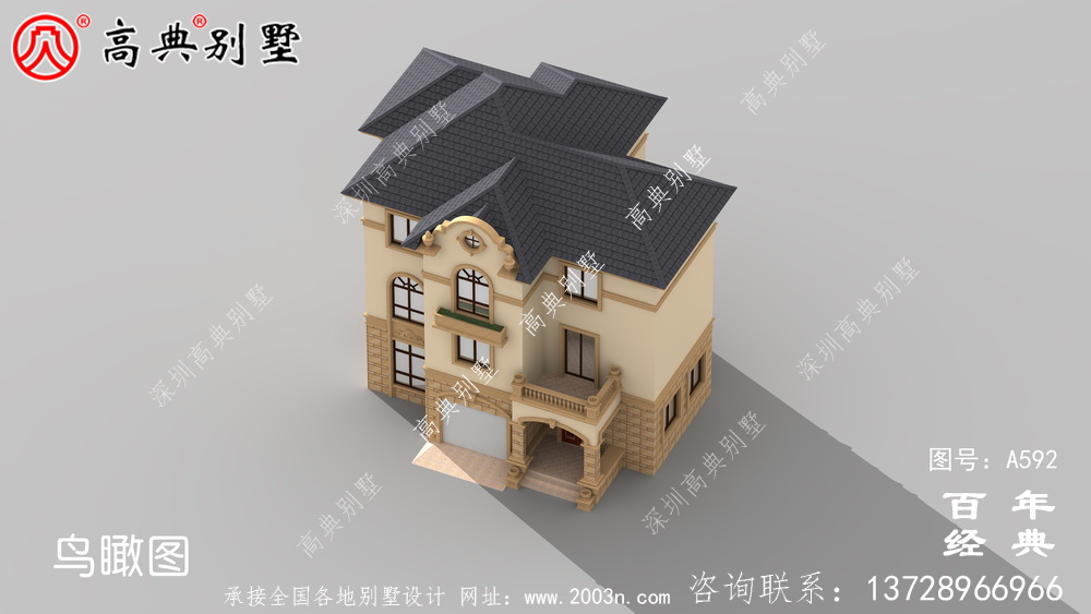 三層帶車庫別墅設計效果圖及施工圖_別墅設計圖紙,新農(nóng)村別墅,農(nóng)村自建房設計