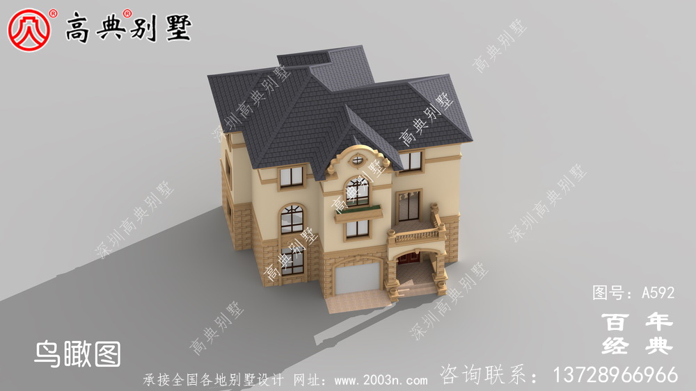 三層帶車庫別墅設計效果圖及施工圖_別墅設計圖紙,新農(nóng)村別墅,農(nóng)村自建房設計