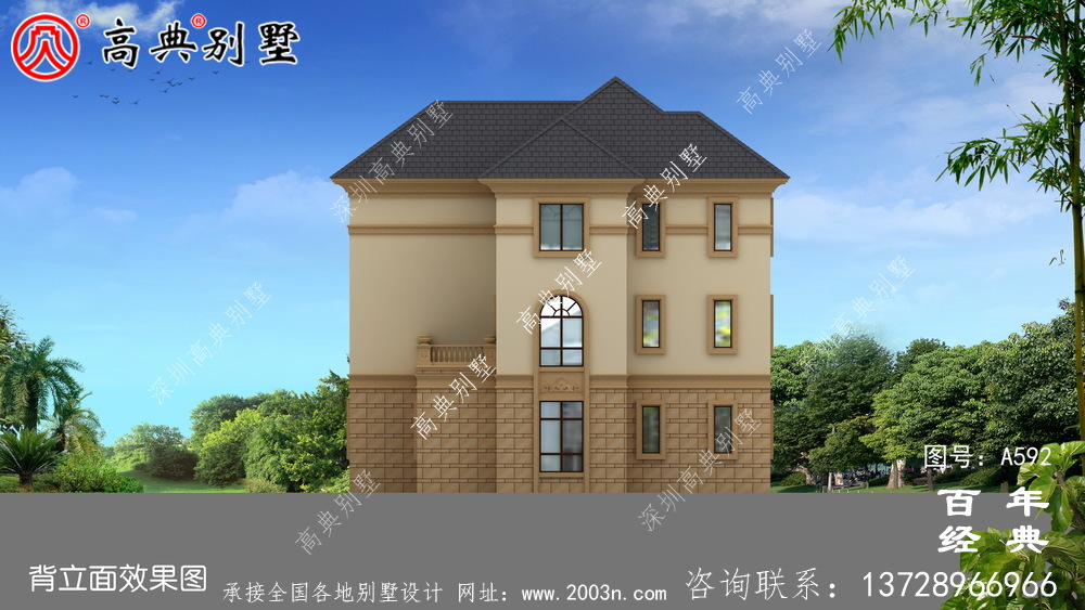 三層帶車庫別墅設計效果圖及施工圖_別墅設計圖紙,新農(nóng)村別墅,農(nóng)村自建房設計