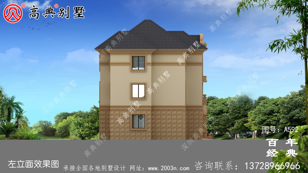 三層帶車庫別墅設計效果圖及施工圖_別墅設計圖紙,新農(nóng)村別墅,農(nóng)村自建房設計