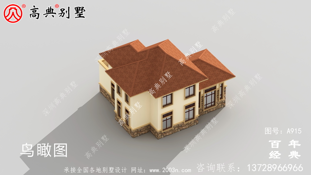 新農村二層帶陽臺別墅施工圖及效果圖_農村二層房屋設計圖