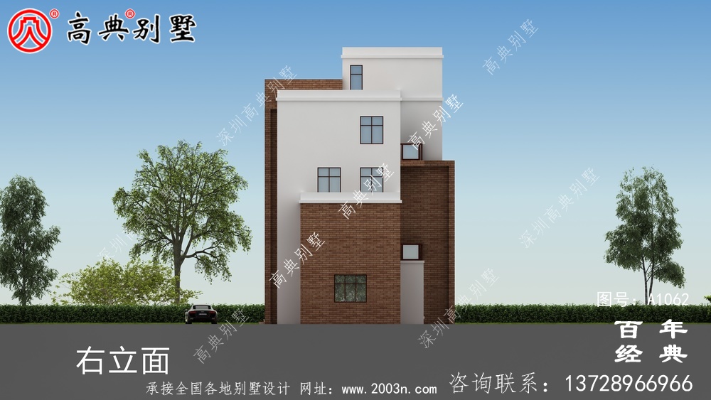 五層現代風格別墅設計圖紙及效果圖_五層別墅外觀設計圖紙