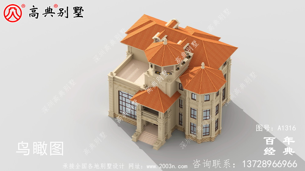 豪華復式三層歐式別墅設計圖紙及效果圖_農村三層別墅圖紙