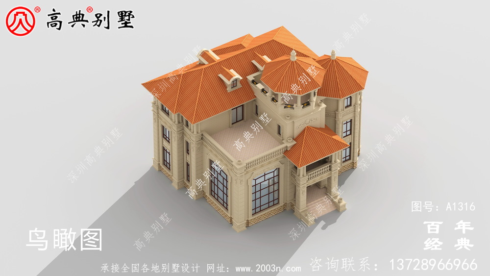 豪華復式三層歐式別墅設計圖紙及效果圖_農村三層別墅圖紙