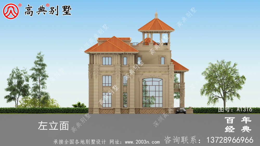 豪華復式三層歐式別墅設計圖紙及效果圖_農村三層別墅圖紙