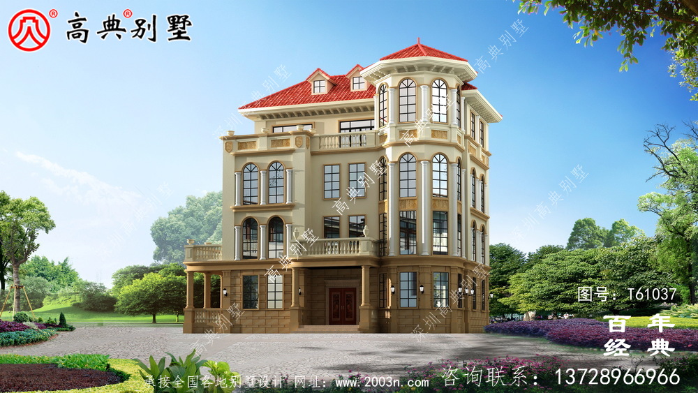 四層簡歐別墅設計圖紙施工圖及效果圖_農村四層別墅設計