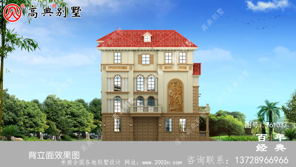 四層簡歐別墅設計圖紙施工圖及效果圖_農村四層別墅設計