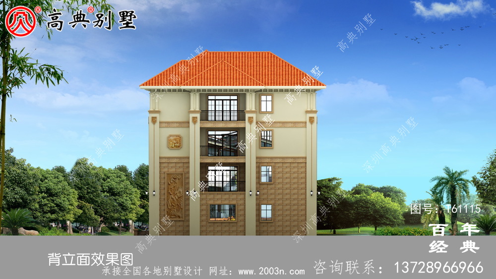 四層帶露臺農村自建房別墅設計圖紙_農村四層房屋設計