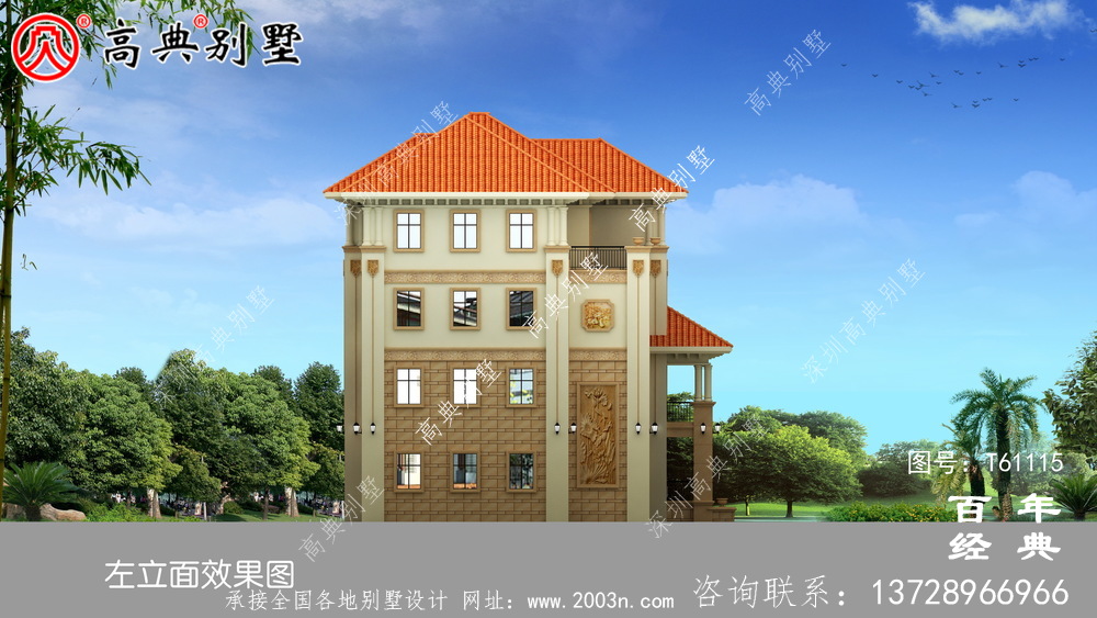 四層帶露臺農村自建房別墅設計圖紙_農村四層房屋設計