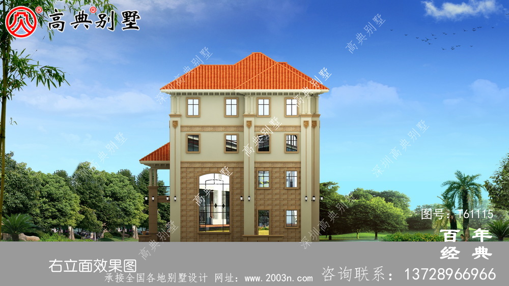 四層帶露臺農村自建房別墅設計圖紙_農村四層房屋設計