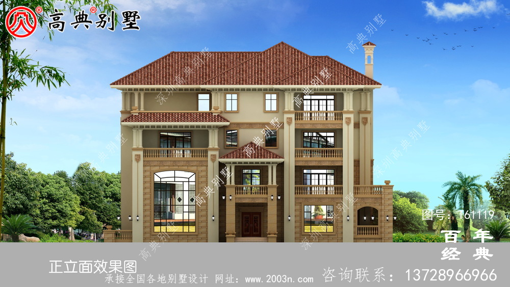 復(fù)式四層歐式別墅設(shè)計圖紙與效果圖大全_農(nóng)村四層別墅設(shè)計