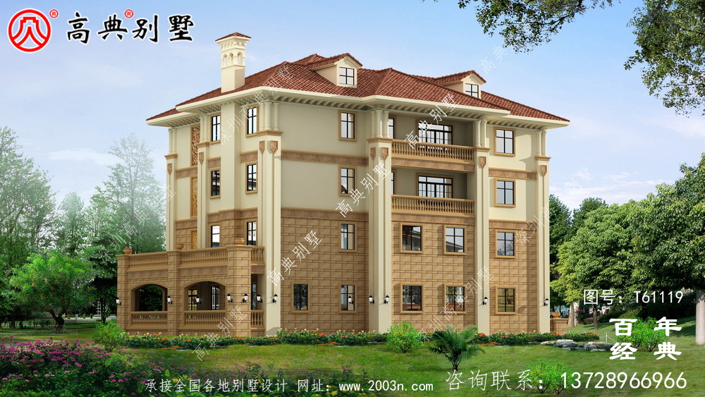 復(fù)式四層歐式別墅設(shè)計圖紙與效果圖大全_農(nóng)村四層別墅設(shè)計