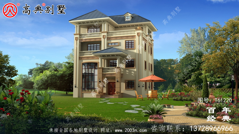 歐式四層別墅設計效果圖_農村四層自建房屋設計圖 歐式四層別墅設計效果圖_農村四層自建房屋設計圖