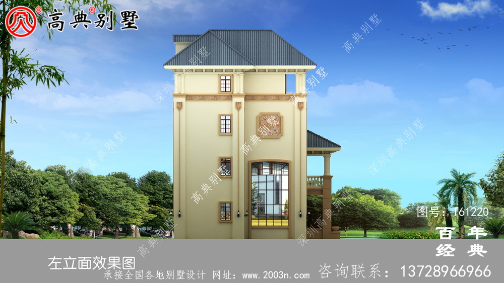 歐式四層別墅設計效果圖_農村四層自建房屋設計圖