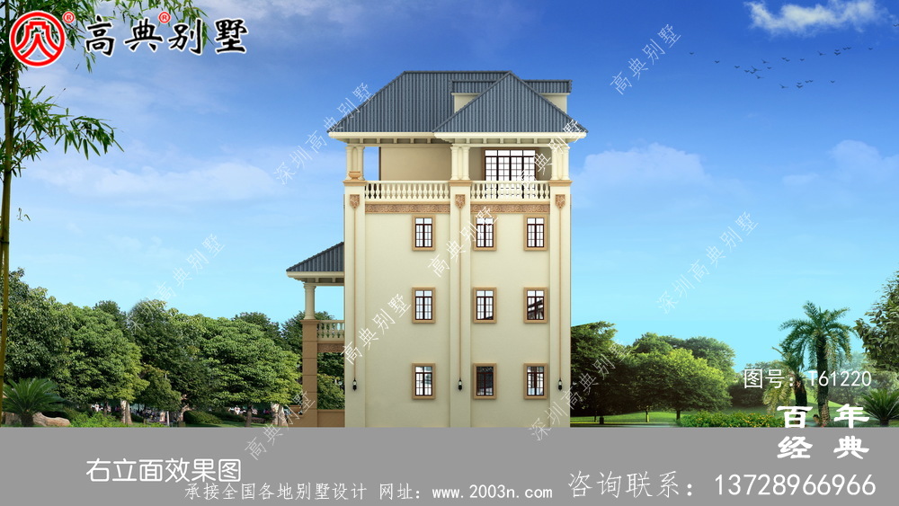 歐式四層別墅設計效果圖_農村四層自建房屋設計圖