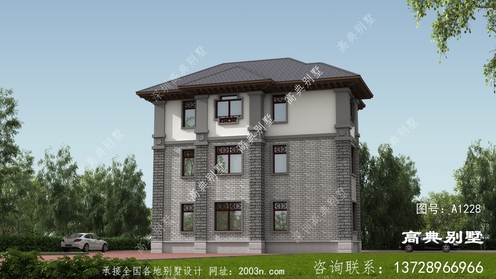 中式別墅,白墻粉黛不愧是中式最美的風采