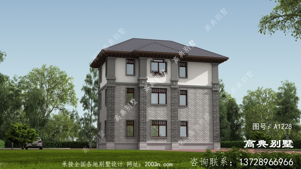 中式別墅,白墻粉黛不愧是中式最美的風采