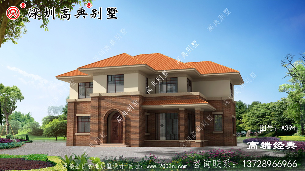 農(nóng)村帶露臺二層別墅圖,外觀簡潔漂亮,住著更舒適